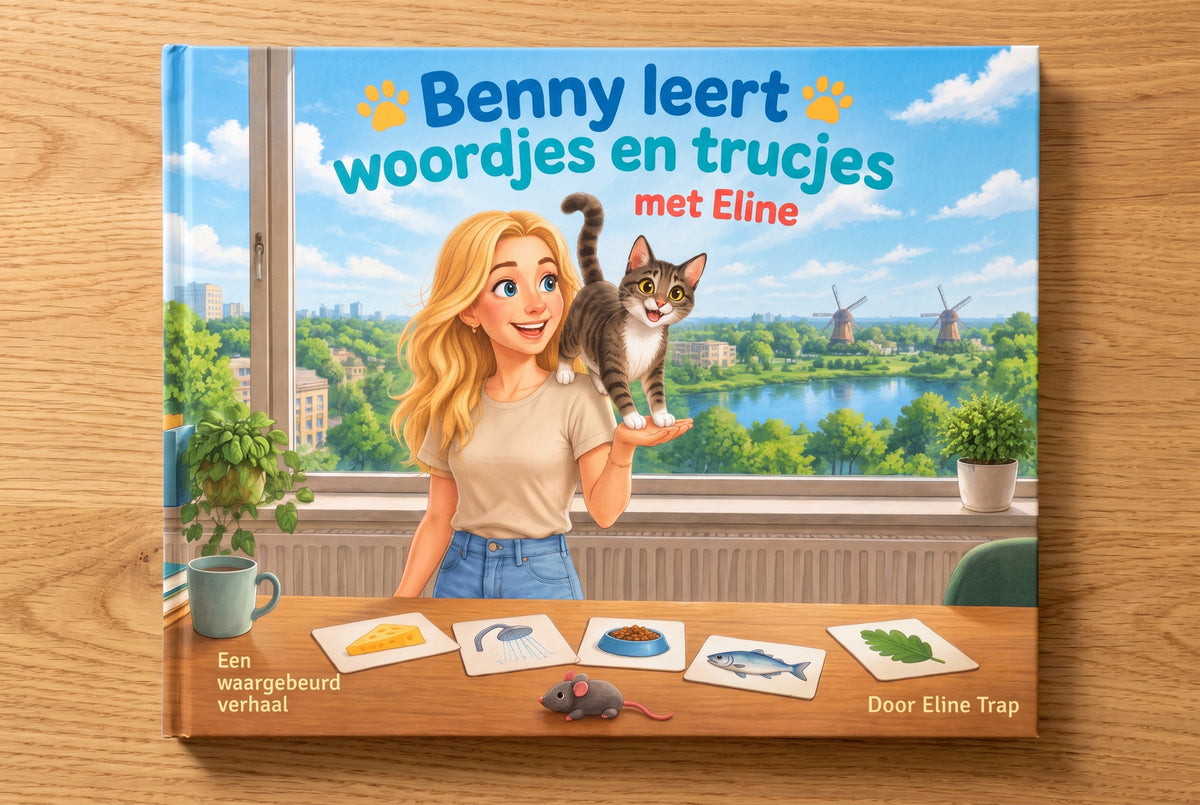 Benny leert woordjes en trucjes met Eline