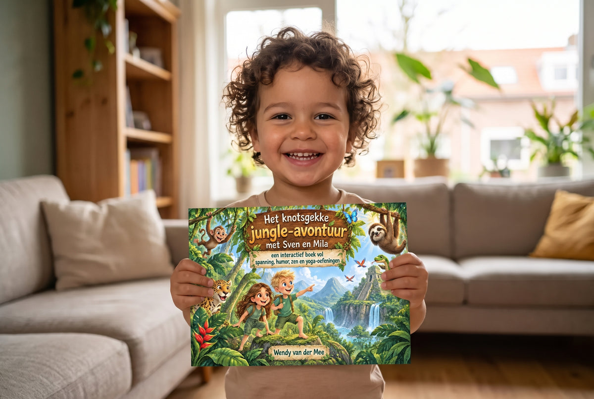 Het knotsgekke jungle-avontuur met Sven en Mila een interactief boek vol spanning, humor, zen en yoga-oefeningen