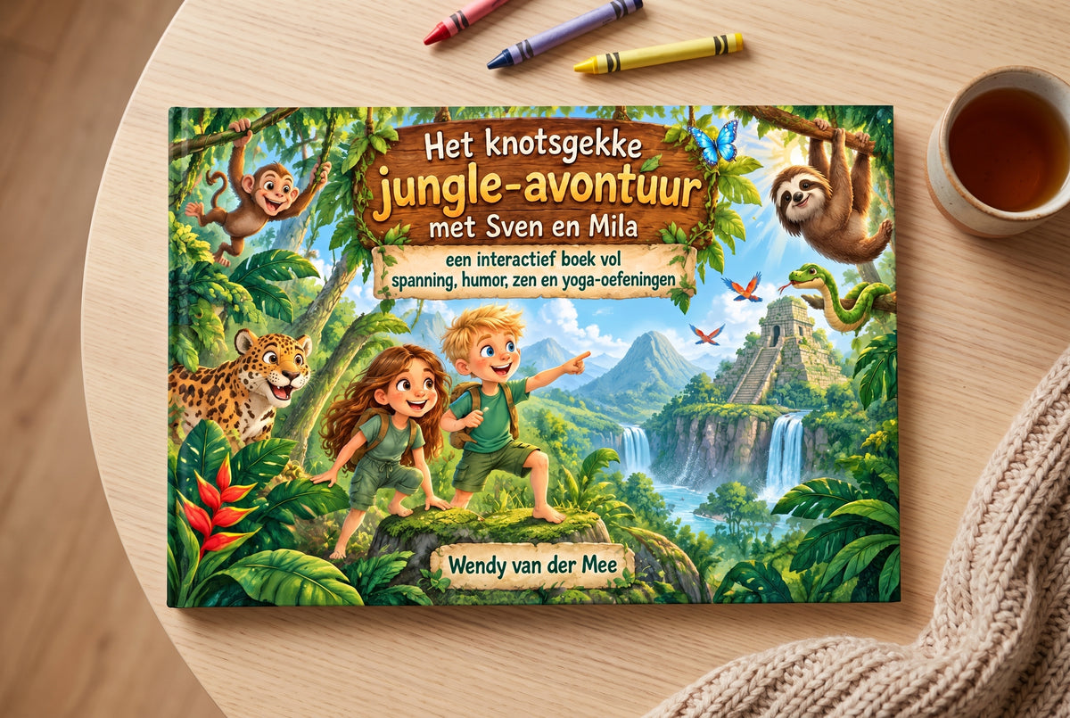 Het knotsgekke jungle-avontuur met Sven en Mila een interactief boek vol spanning, humor, zen en yoga-oefeningen