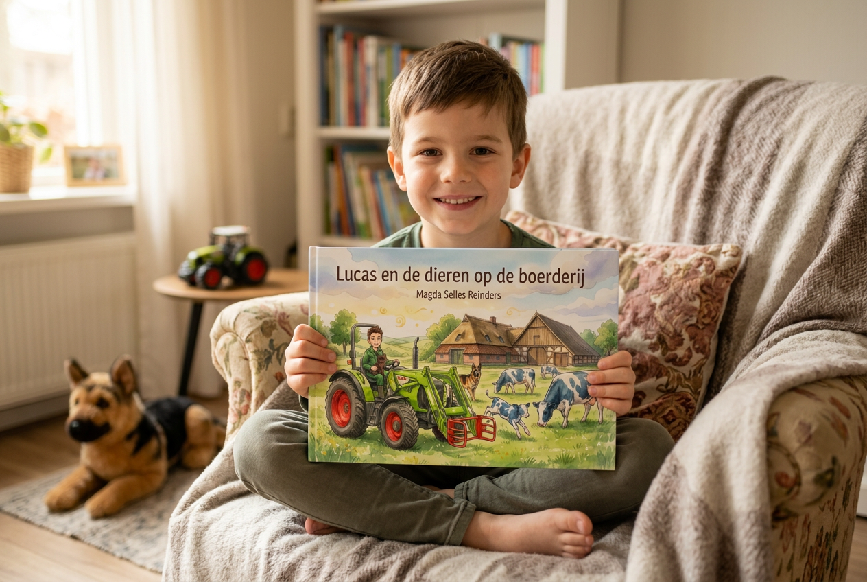 Lucas en de dieren op de boerderij