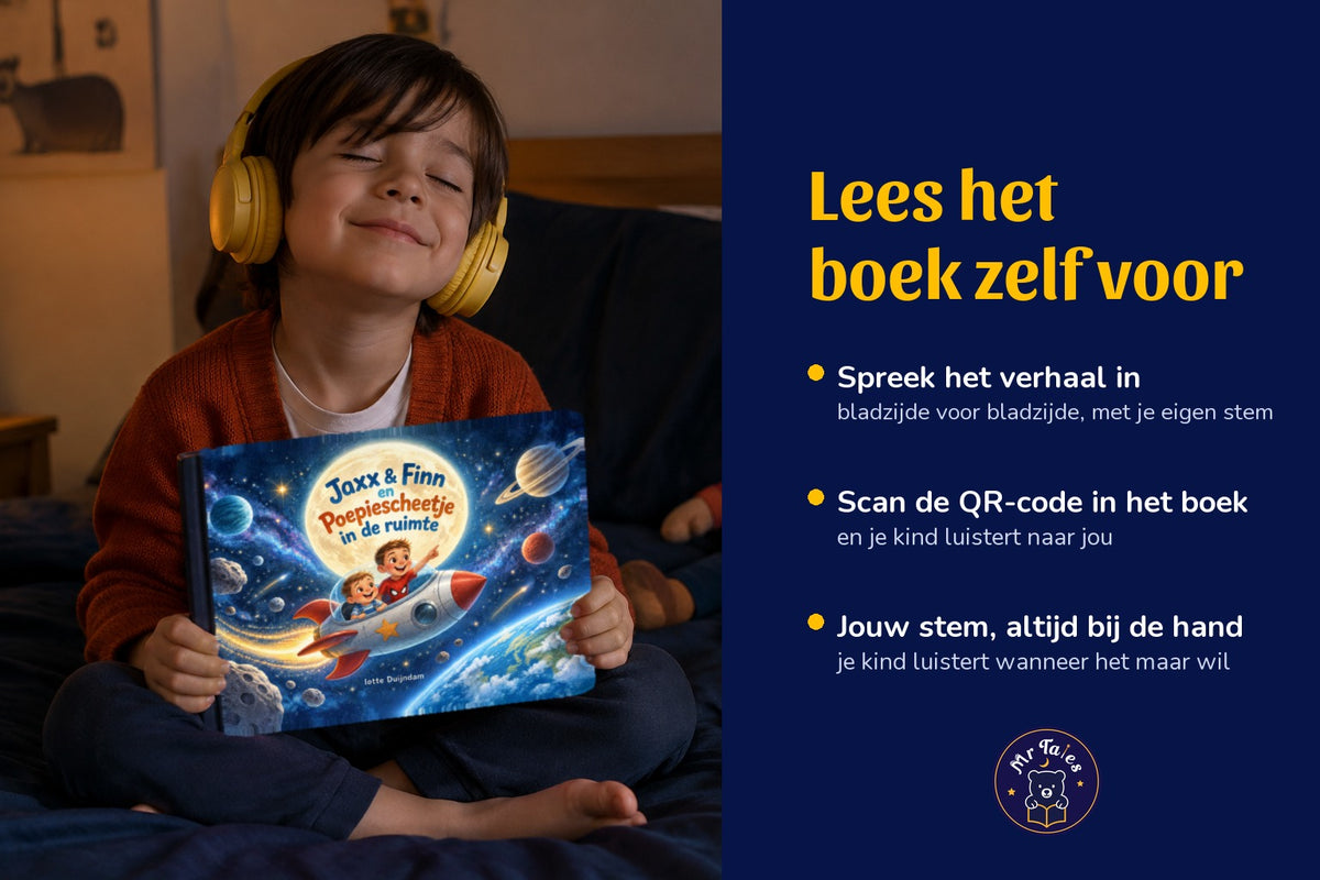 Jaxx & Finn en Poepiescheetje in de ruimte - voorlezen in je eigen stem