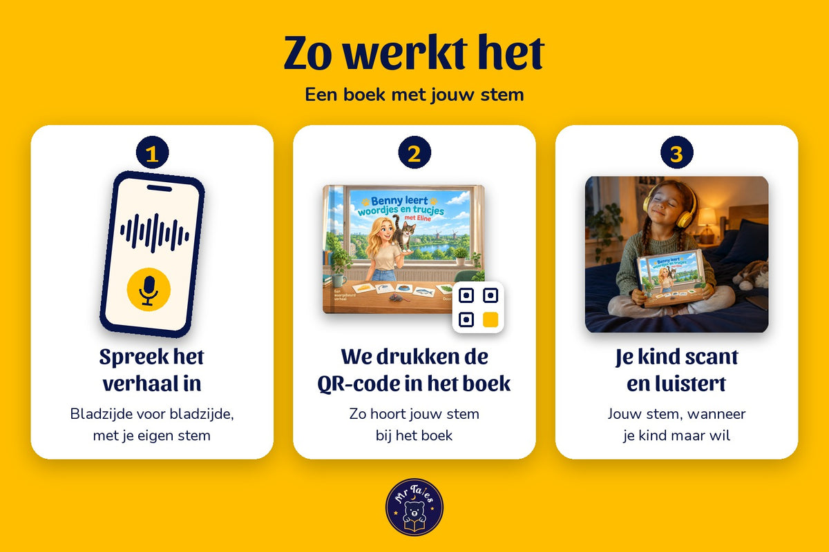 Benny leert woordjes en trucjes met Eline - zo werkt het